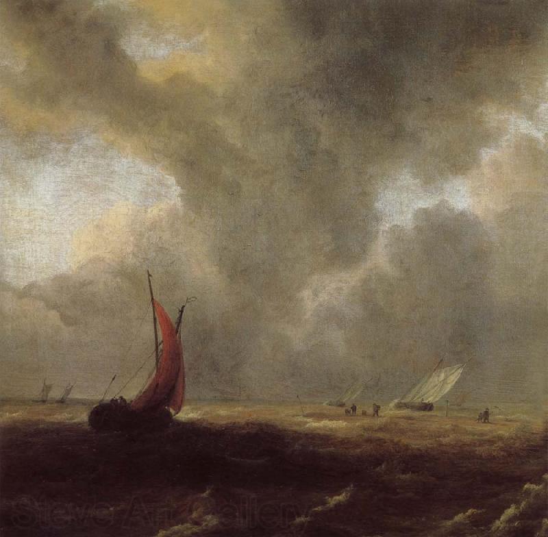 Jacob van Ruisdael Sailing Vessels in a Choppy sea Germany oil painting art